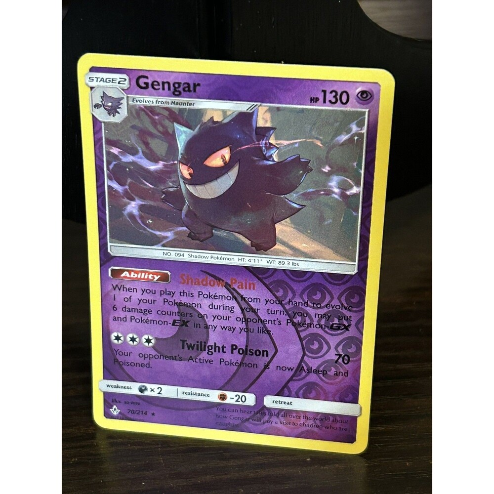 Pokemon TCG Gengar 70/214 SM Unbroken Bonds Reverse Holo Rare Stage TCG LP